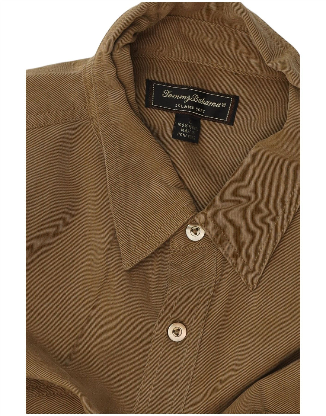 TOMMY BAHAMA Mens Shirt Large Khaki Tencel