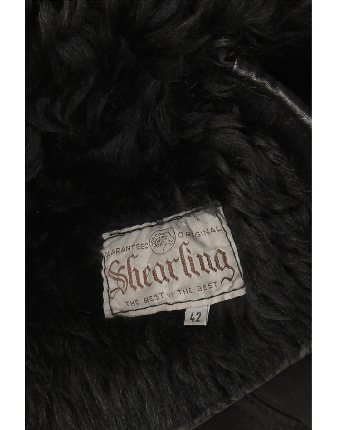 Damski płaszcz shearling VINTAGE IT 42 Średni czarny shearling