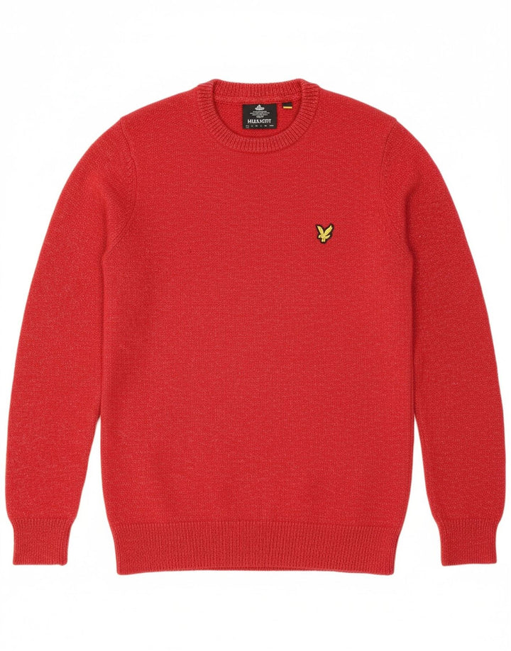 LYLE & SCOTT Mens Crew Neck Jumper Sweater XS Red Cotton