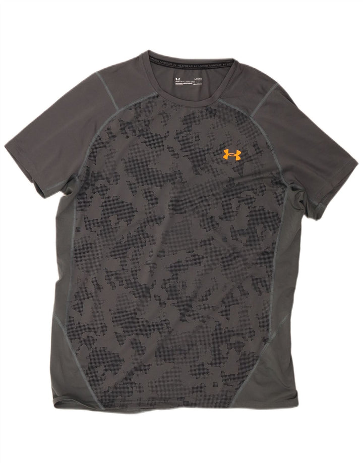 Męski t-shirt Under Armour Heat Gear, duży, szary, kamuflażowy poliester