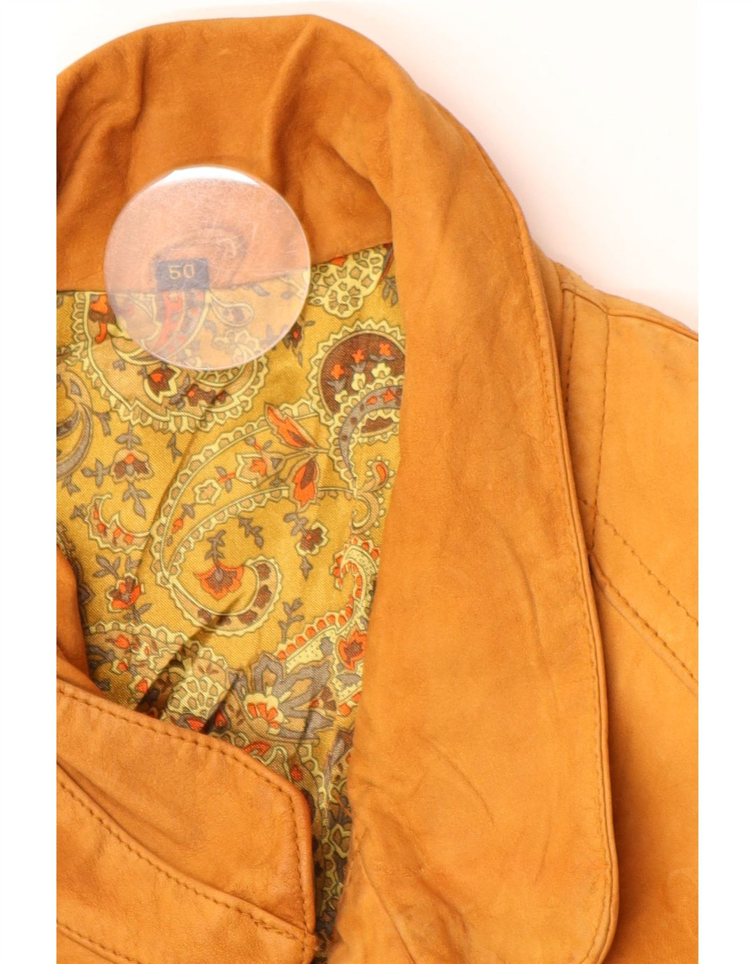 LEONARDO Mens Suede Jacket IT 50 Large Beige