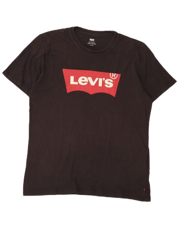 Męska koszulka z grafiką Levi's Top XL, czarna bawełna