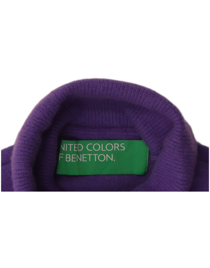 Damski sweter z golfem Benetton UK 12, średni fiolet