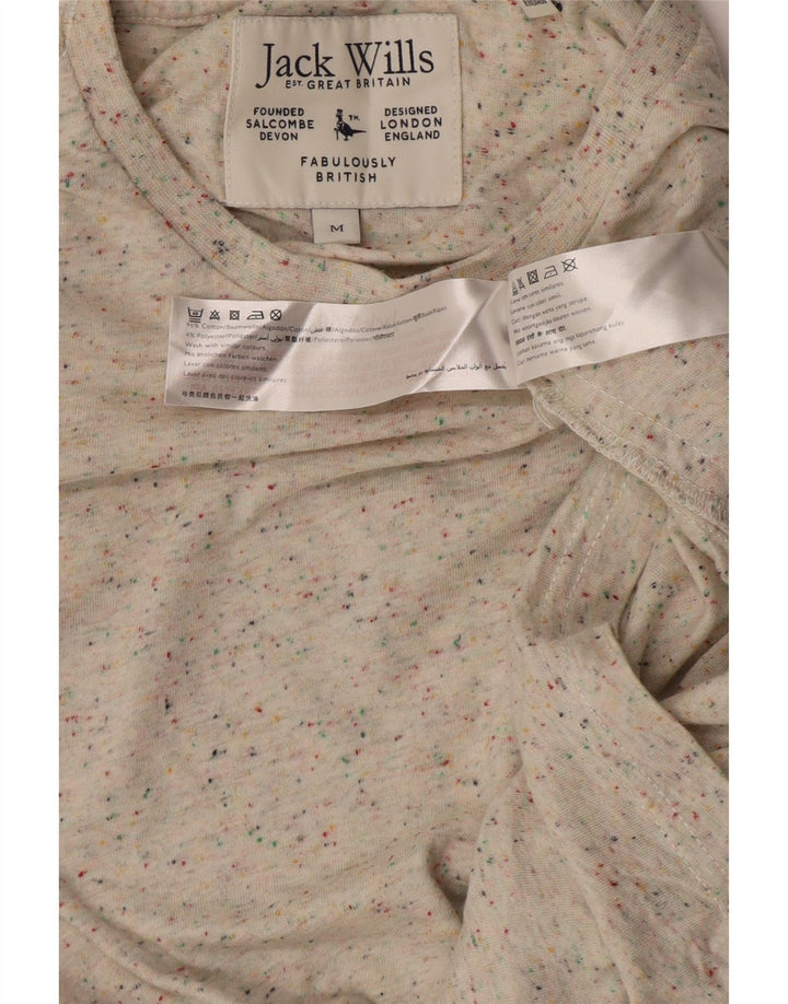 T-shirt męski Jack Wills, średniej wielkości beżowa bawełniana nakrapiana