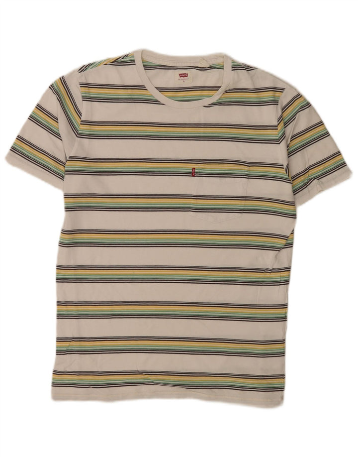 Męska koszulka Levi's Top, mała, bawełniana w białe paski