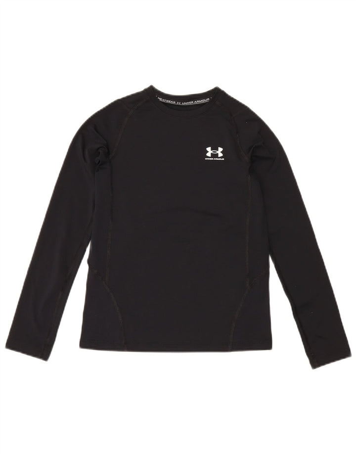 Chłopięcy top Under Armour Heat Gear z długim rękawem, 9-10 lat, średni czarny