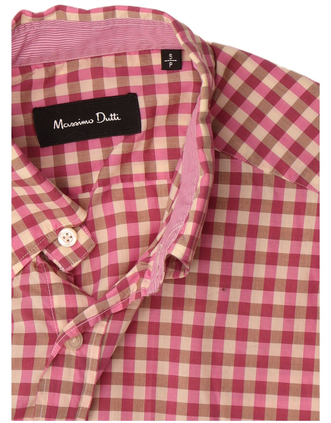 Koszula męska Massimo Dutti w małą różową kratkę