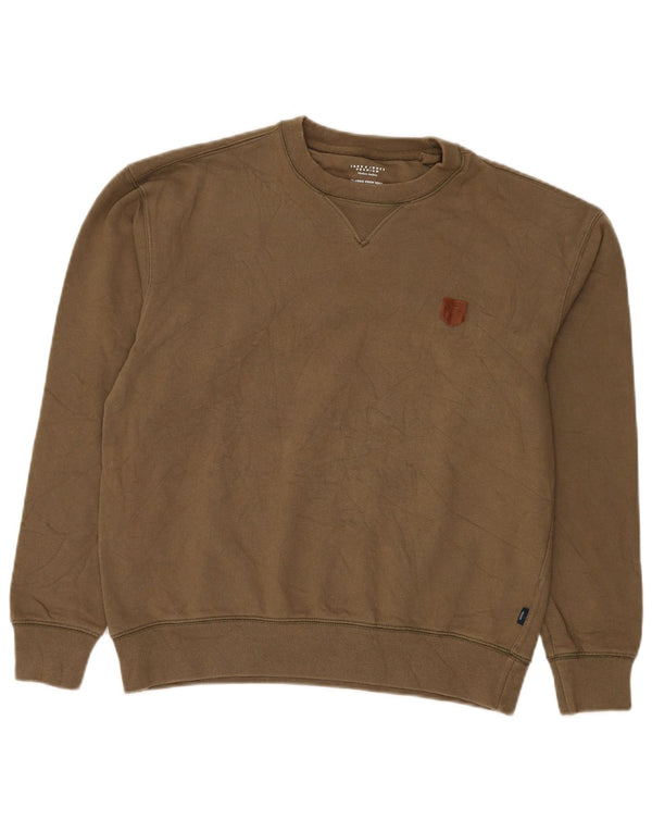 JACK & JONES Męski sweter, bluza, średnia, bawełniana khaki