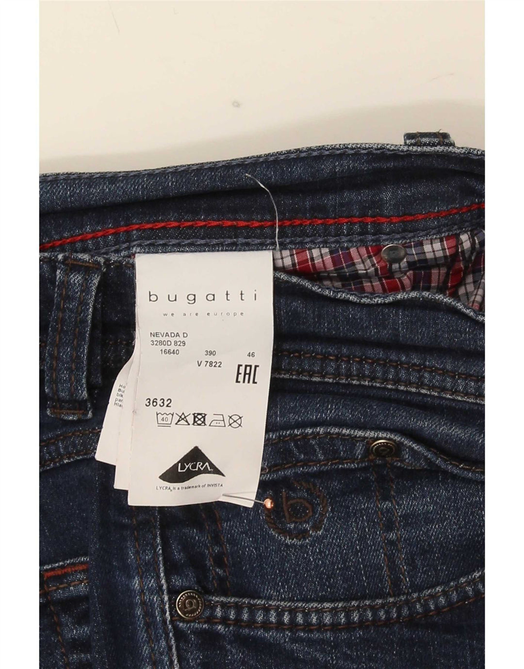 Bugatti Męskie Nevada Straight Jeans W36 L32 Granatowa Bawełna