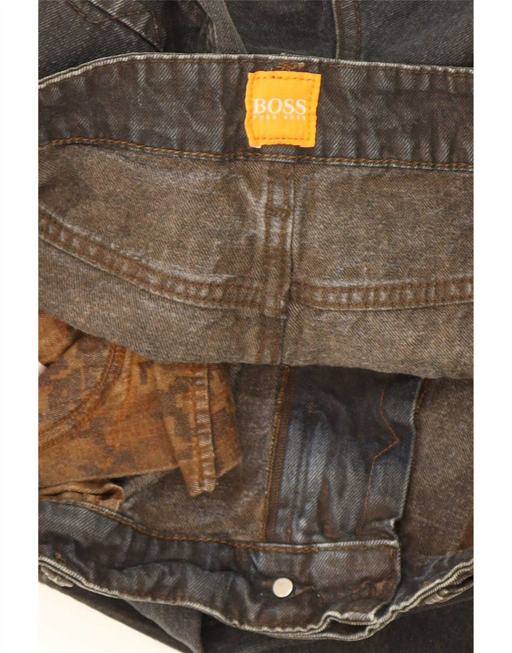 Męskie proste dżinsy Hugo Boss W34 L34 Czarne bawełniane