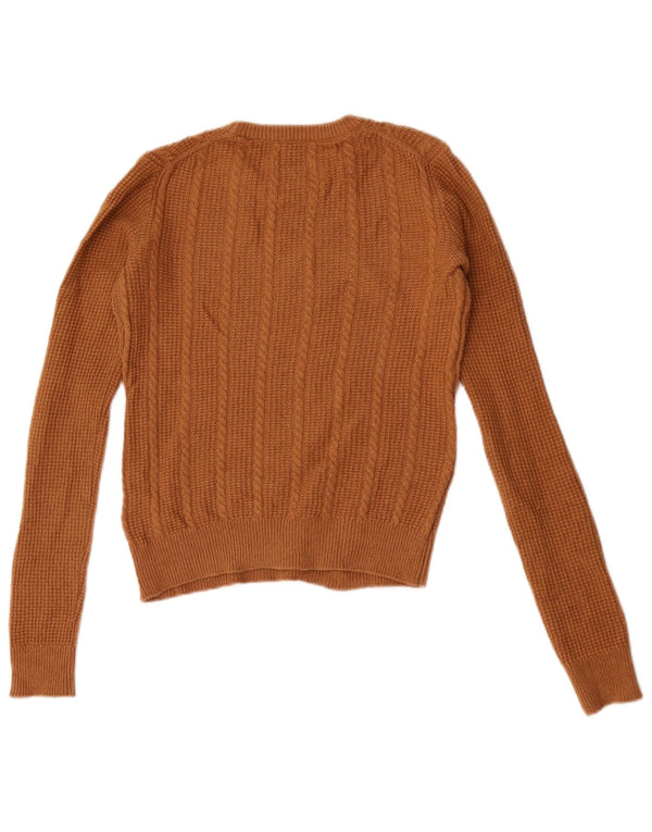 Sweter damski Jack Wills z okrągłym dekoltem i okrągłym dekoltem, UK 8, mała brązowa wełna