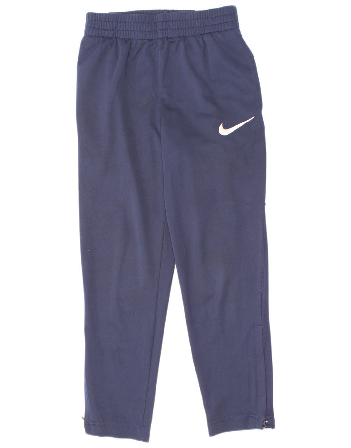 Chłopięce spodnie dresowe Nike w wieku 6-7 lat, duże, granatowe, z blokami kolorów