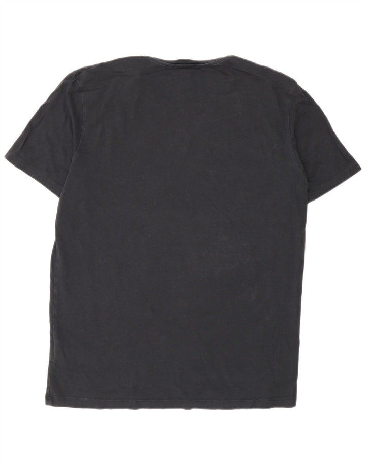 Cos Męski T-shirt Top Średni Czarny Bawełniany
