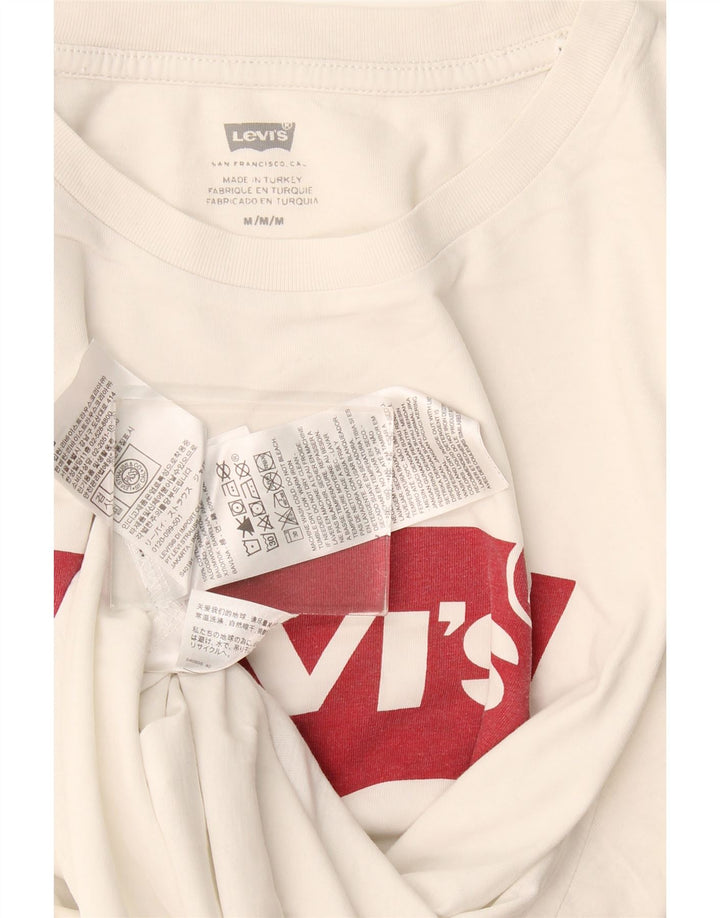 Męska koszulka z grafiką Levi's, średnia, biała bawełna