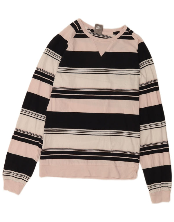 Nike Mens Sweatshirt Jumper UK 36/38 Small Multicoloured Colourblock Cotton