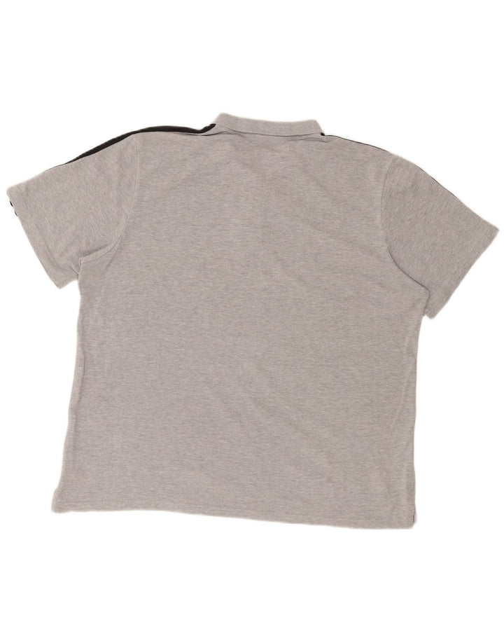 ADIDAS Mens Polo Shirt XL Grey Cotton