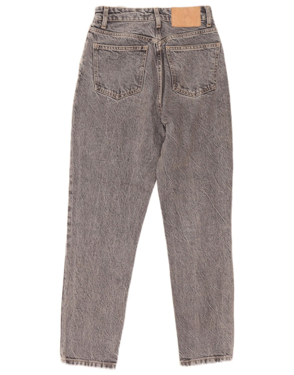 Damskie jeansy z wysokim stanem Zara EU 34 2XS W24 L26 Szara bawełna