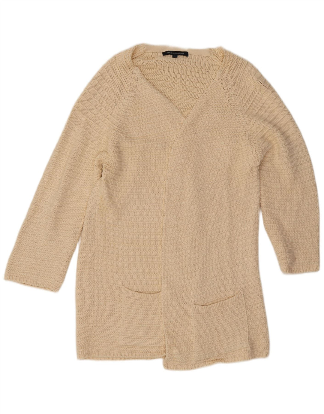 Damski sweter rozpinany French Connection UK 10, mały, w kolorze złamanej bieli