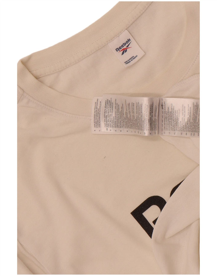 Męska koszulka z grafiką Reebok Top, średnia, biała bawełna