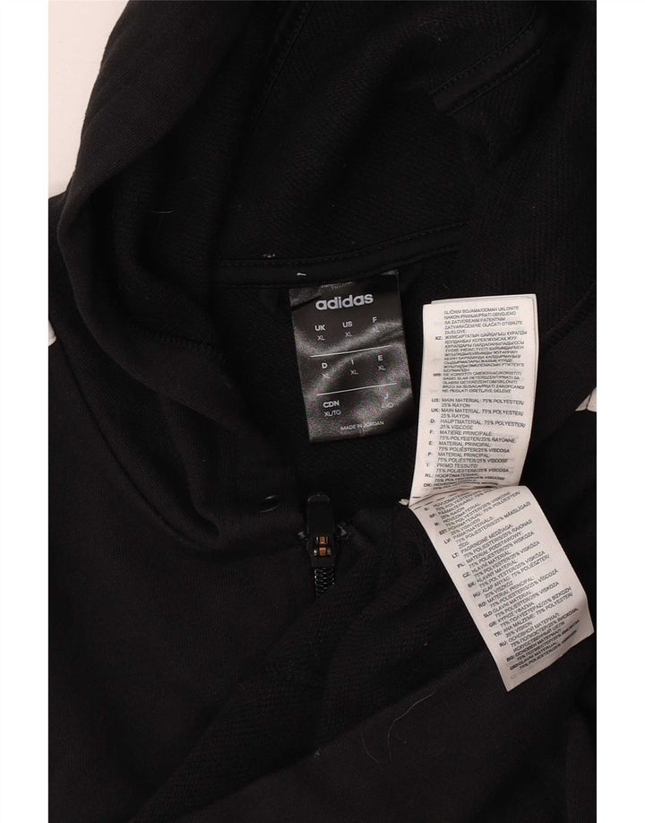Adidas Męski sweter z kapturem i zamkiem błyskawicznym XL Czarny poliester
