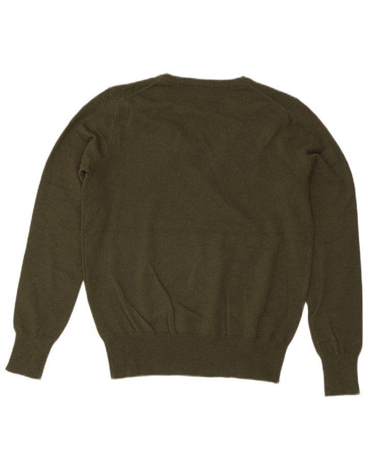 Sweter damski Gant z dekoltem w kształcie litery V, UK 14, duży khaki