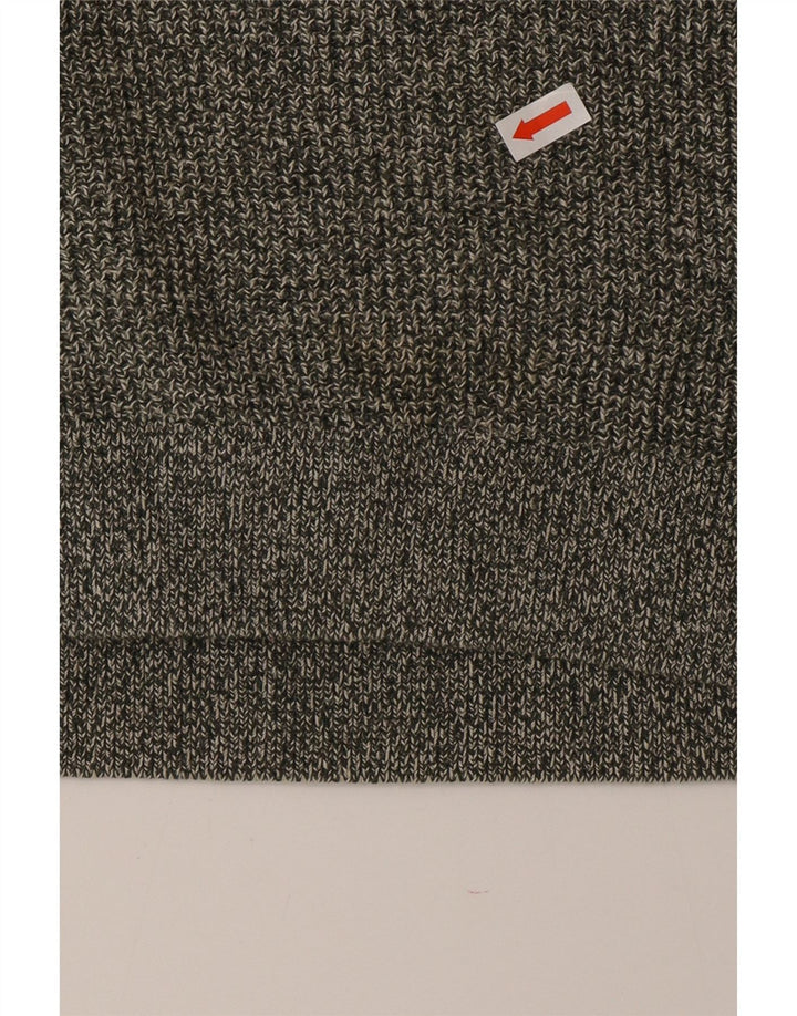 Męski sweter Zara z okrągłym dekoltem, średnioszary, bawełniany w cętki