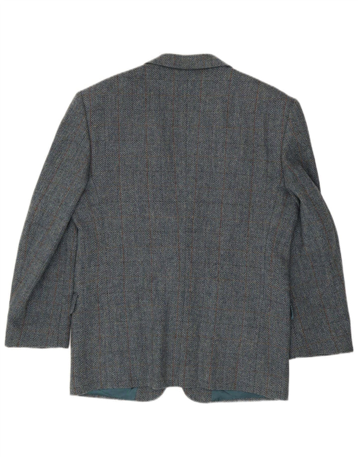 Męska marynarka zapinana na 2 guziki San Remo IT 50, duża niebieska jodełka