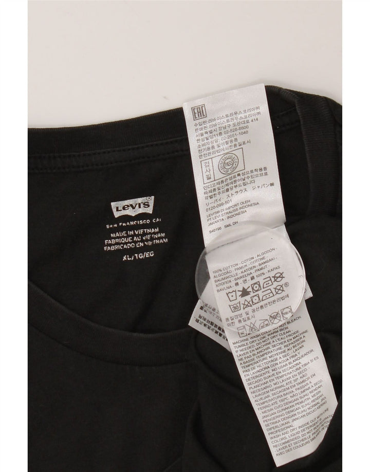 Męska koszulka z grafiką Levi's Top XL, czarna bawełna