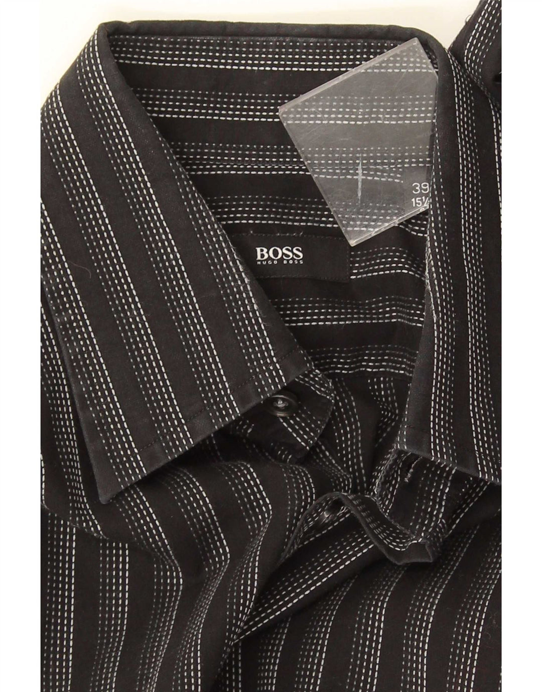 Koszula męska Hugo Boss rozmiar 39 15 1/2 w średnie czarne paski