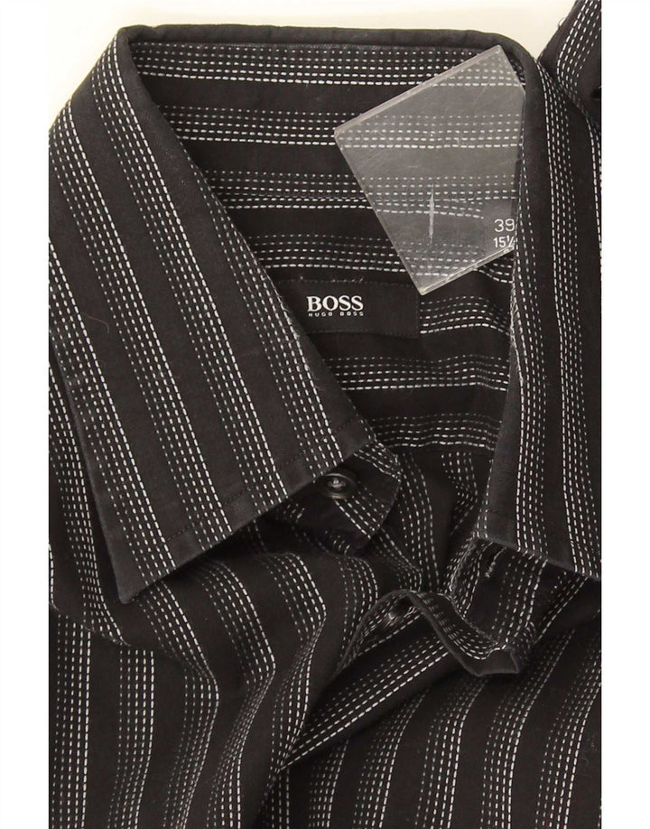 Koszula męska Hugo Boss rozmiar 39 15 1/2 w średnie czarne paski