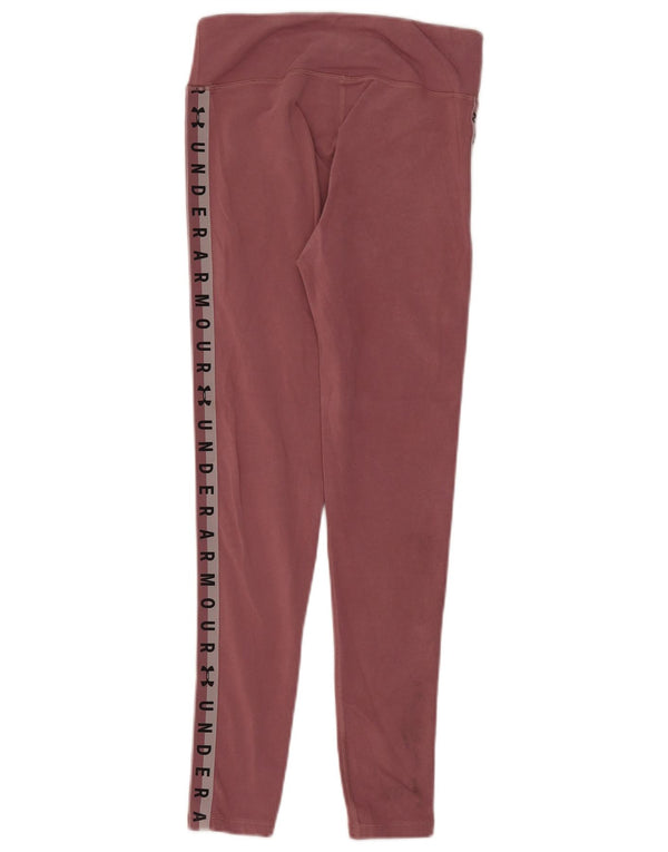 Damskie legginsy Under Armour Heat Gear UK 10, małe, różowe, z blokami kolorów