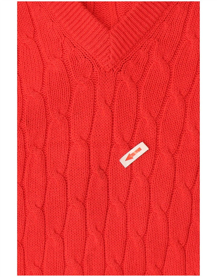 Męski sweter z dekoltem w serek White Sails, duży, pomarańczowy