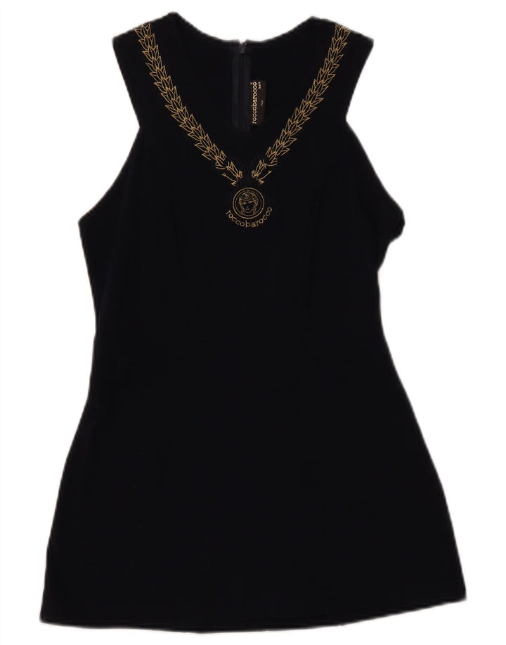 ROCCOBAROCCO Damska bluzka bez rękawów Top IT 44 Średni granatowy w kwiaty