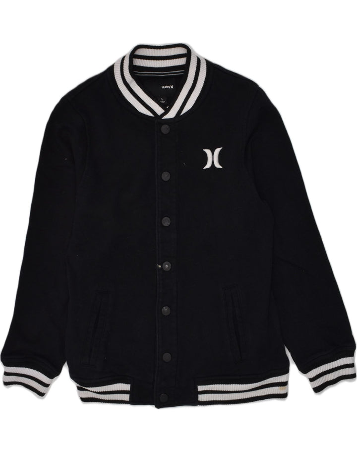Chłopięca kurtka HURLEY Graphic Varsity na 11-12 lat, duża, czarna, bawełniana