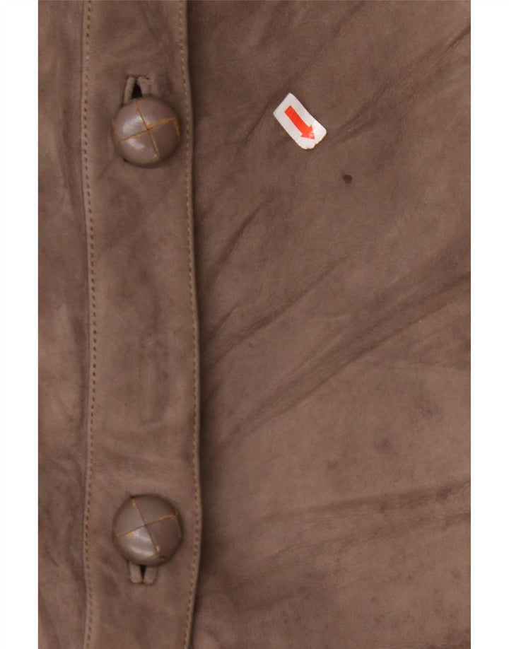 Płaszcz damski VINTAGE Shearling UK 14, duży, beżowy