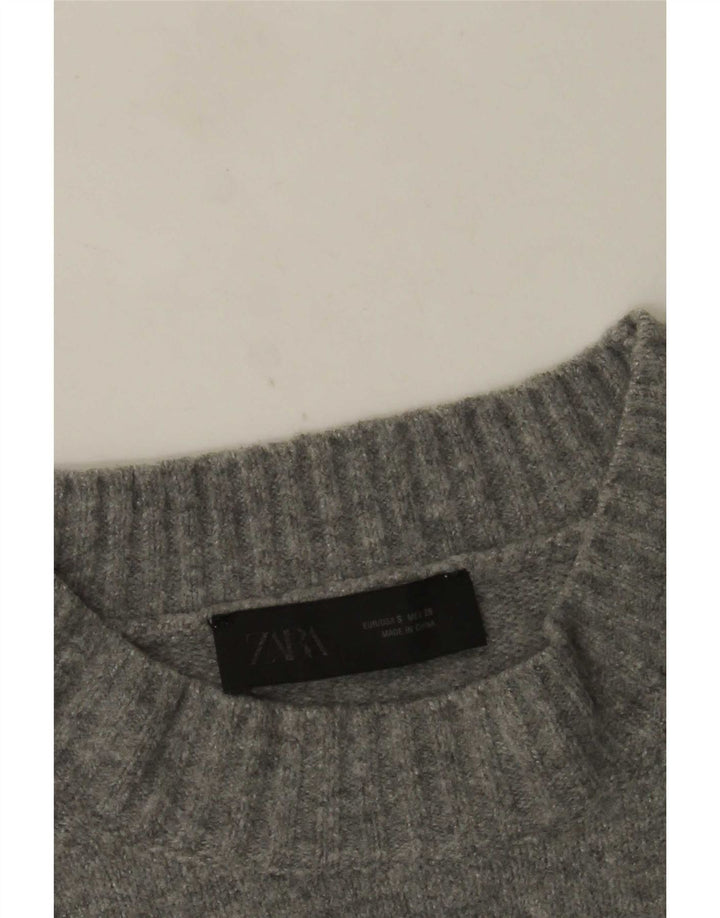 Sweter damski Zara Oversize z okrągłym dekoltem UK 10 Small Grey