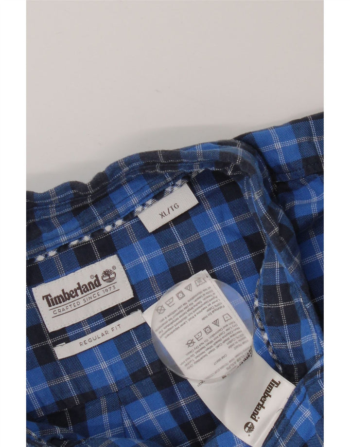 Koszula męska Timberland o regularnym kroju XL, niebieska, bawełniana w kratkę
