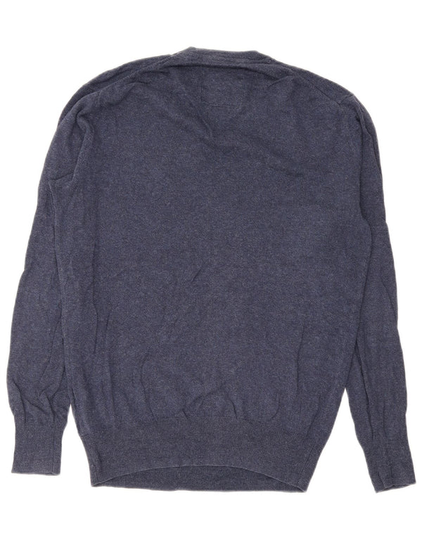 Męski sweter Superdry z dekoltem w kształcie litery V, średni granatowy, bawełniany