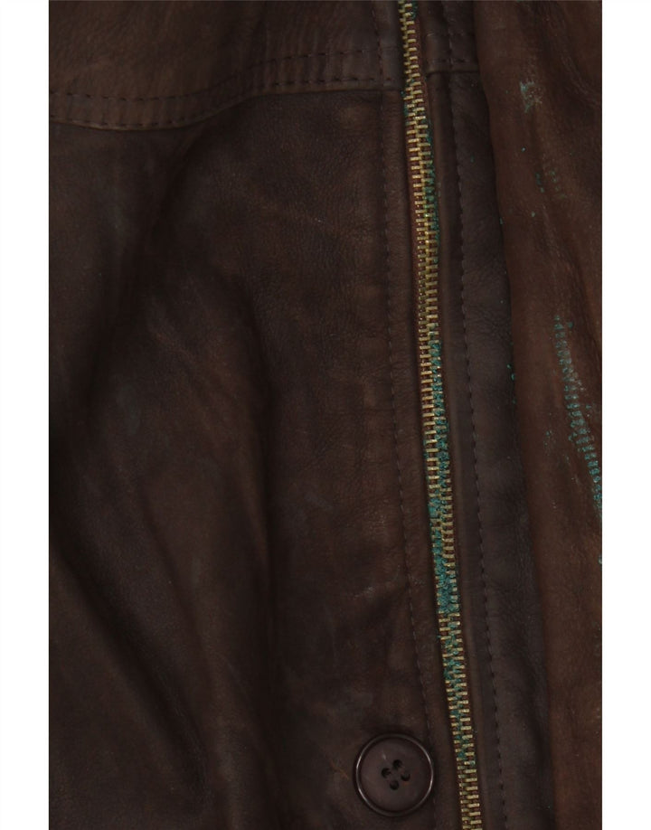 VINTAGE Mens Leather Jacket IT 50 Large Brown Leather Vintage Vintage and Second-Hand Vintage from Messina Hembry 