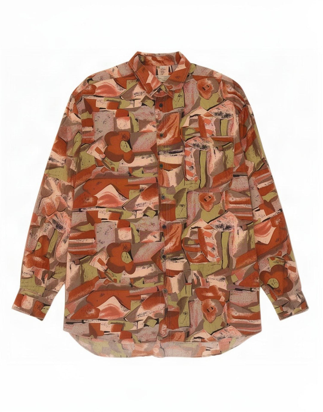 Koszula męska Angelo Litrico w abstrakcyjny wzór, rozmiar 43/44 XL, wielobarwny jedwab