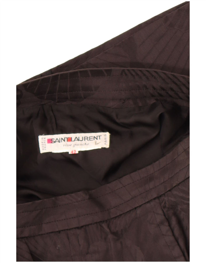 Damska prosta spódnica Saint Laurent IT 42 Medium W30 Czarna, kwiatowa projektantka