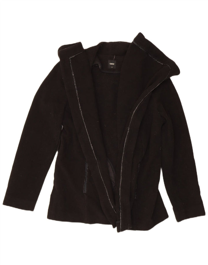 OASIS Womens Open Blazer Jacket UK 14 Medium Black Polyester