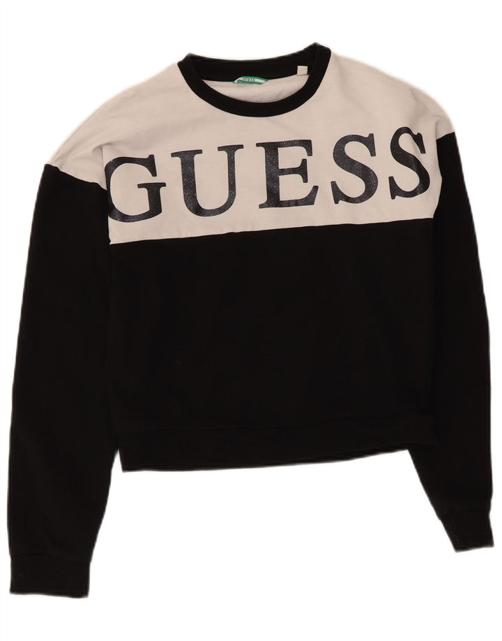 Damska bluza Guess Crop Graphic Jumper UK 14 w kolorze średniej czerni