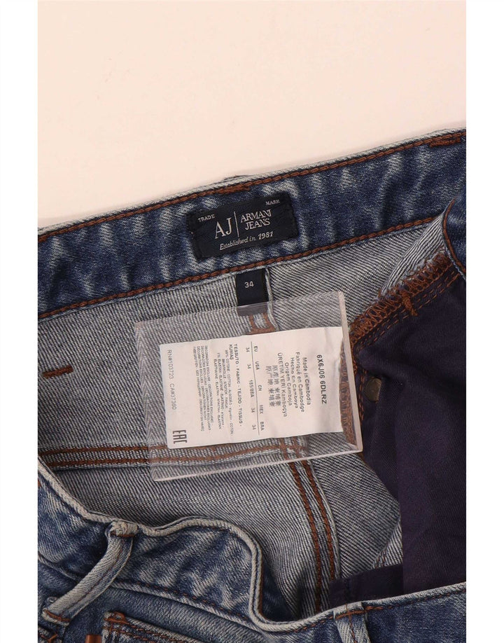 Męskie jeansy Armani Slim W34 L34 Niebieskie bawełniane
