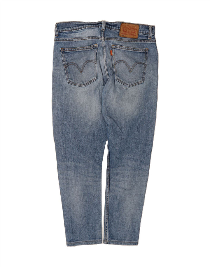 LEVI'S Womens 505 Distressed Straight Jeans W31 L26 Blue Cotton Vintage Levi's and Second-Hand Levi's from Messina Hembry 