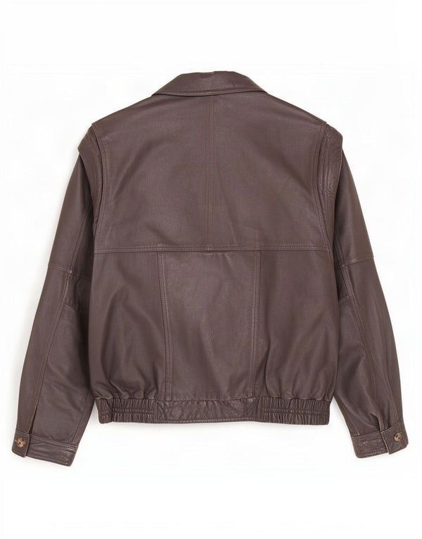 Vintage męska skórzana kurtka UK 42 XL brązowa