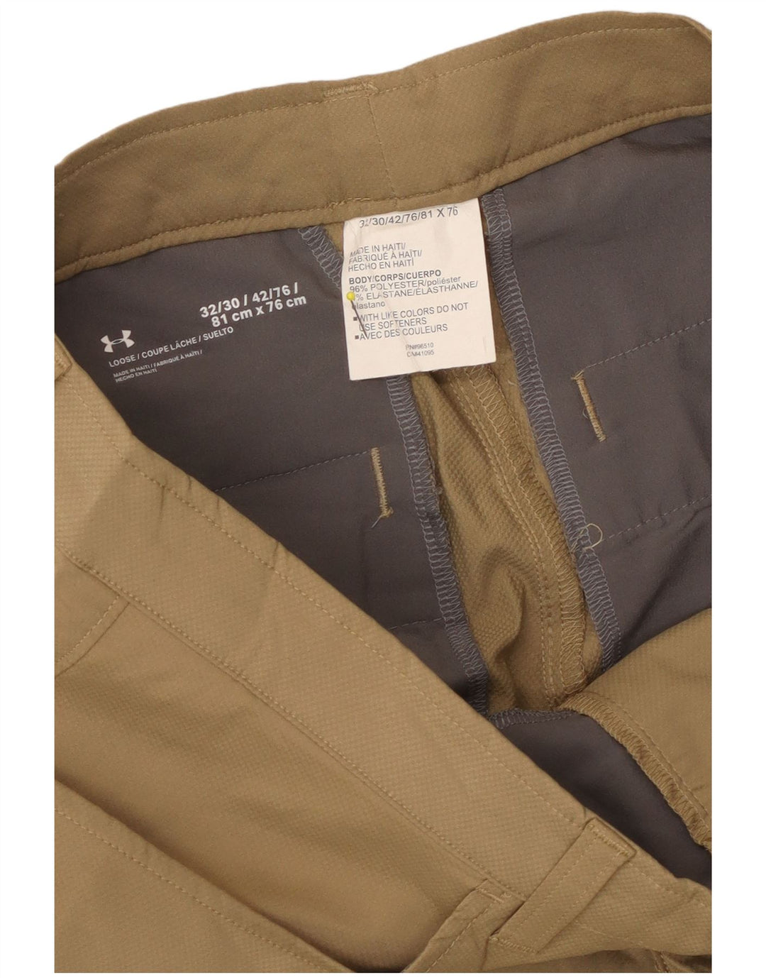 Męskie proste spodnie codzienne Under Armour W32 L30 Beżowy poliester