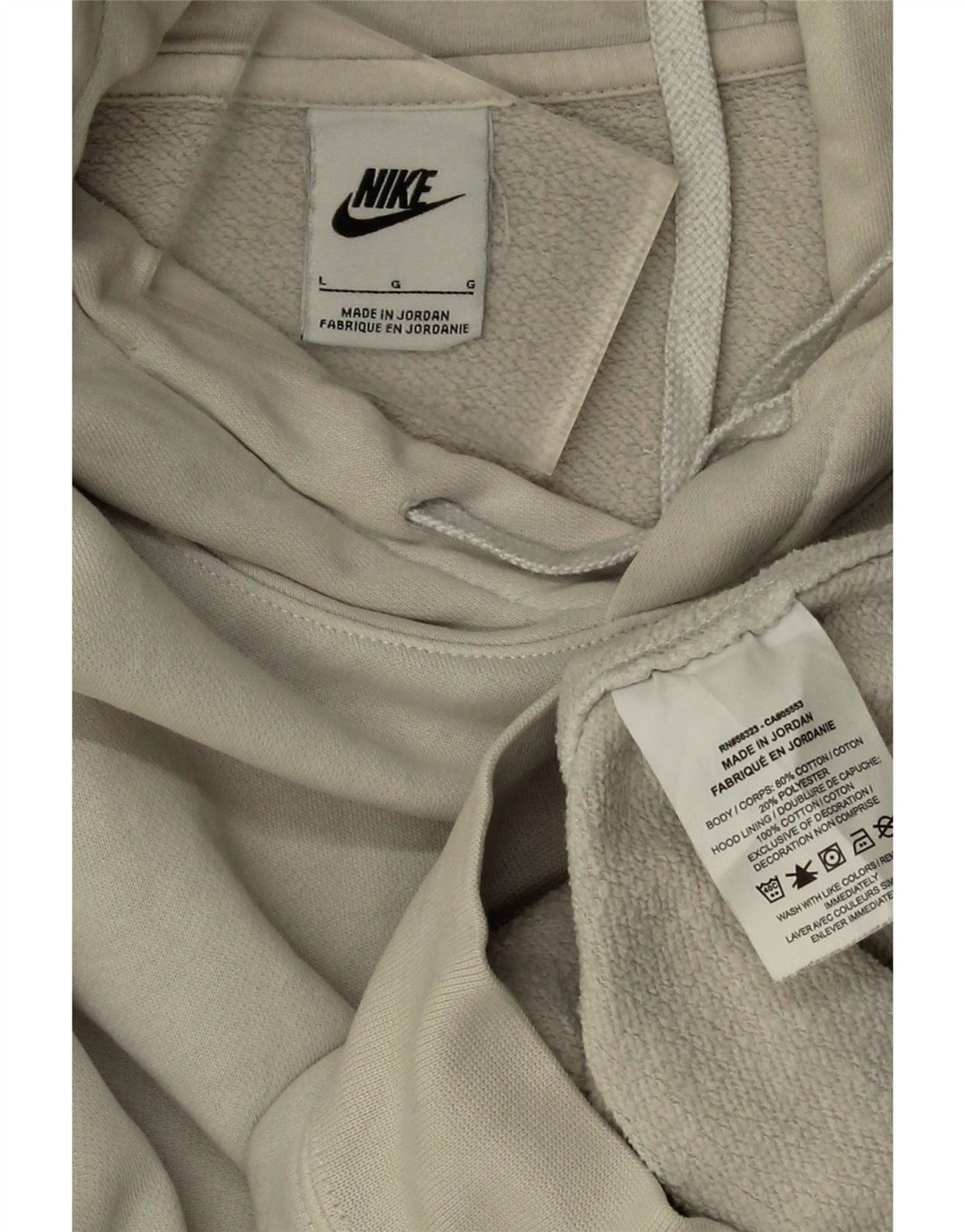 Męski sweter z kapturem Nike, duży, złamanej bieli, bawełniany
