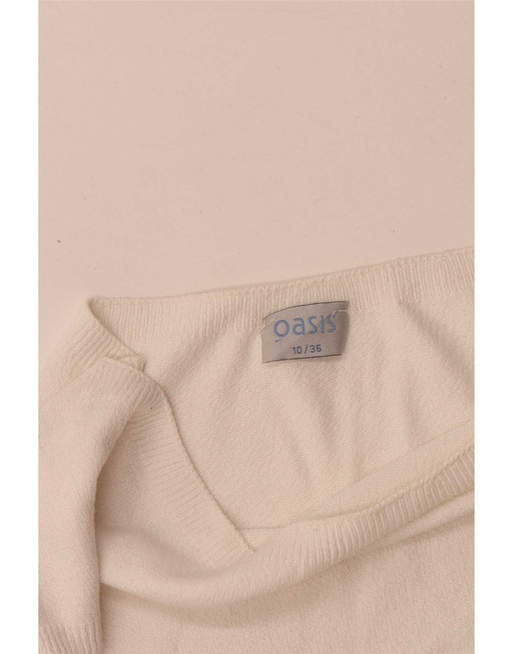 Damska krótka bluzka Oasis UK 10 Small, biała wiskoza