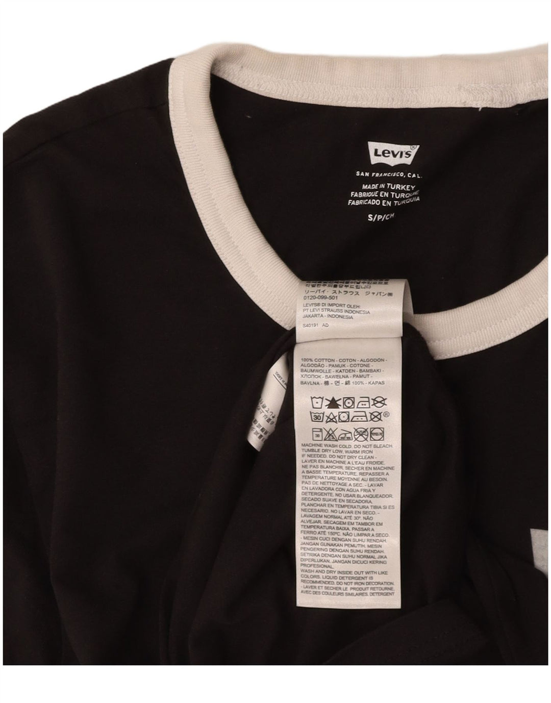 LEVI'S Mens T-Shirt Top Small Black Cotton